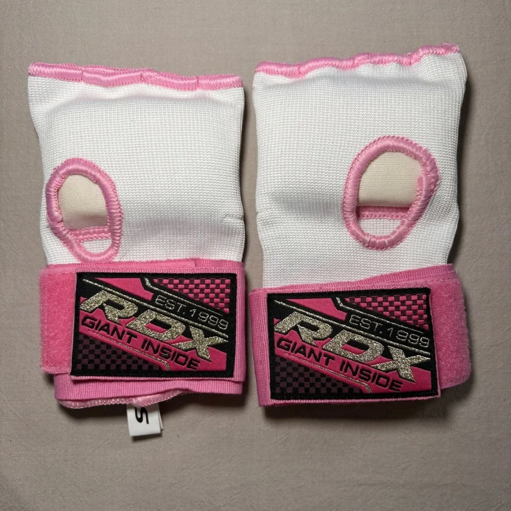 RDX Inner Boxing Gloves‎ Padded Hand Wraps MMA Muay Thai Pink White Small